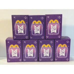 McDonalds TinyTAN BTS Happy Meal Throwback Full Set 7 Figures #1 - #7 Bundle
